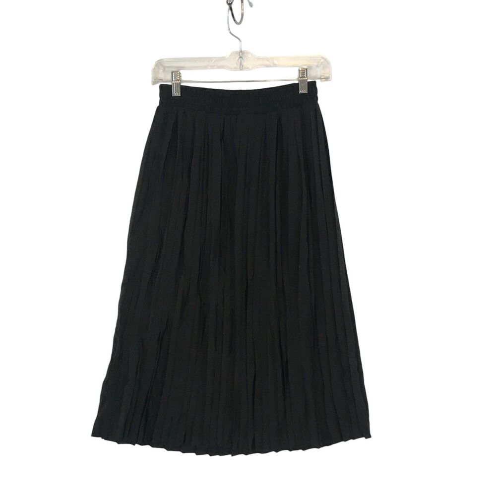 Gailord Vintage Womens Black Pleated Pull‎ On Skirt, sz 10, 24-28 waist
